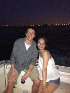 TEC media team enjoying boat trip