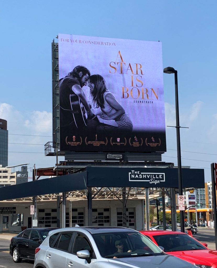 For Your Consideration billboard ad for 'A Star is Born.'