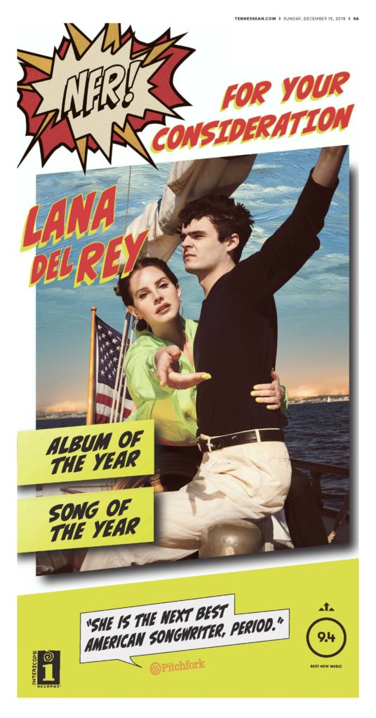For Your Consideration print ad for Lana DelRey