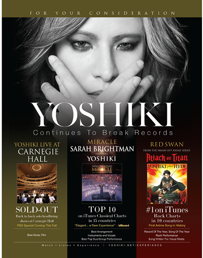 Yoshiki For Your Consideration print ad