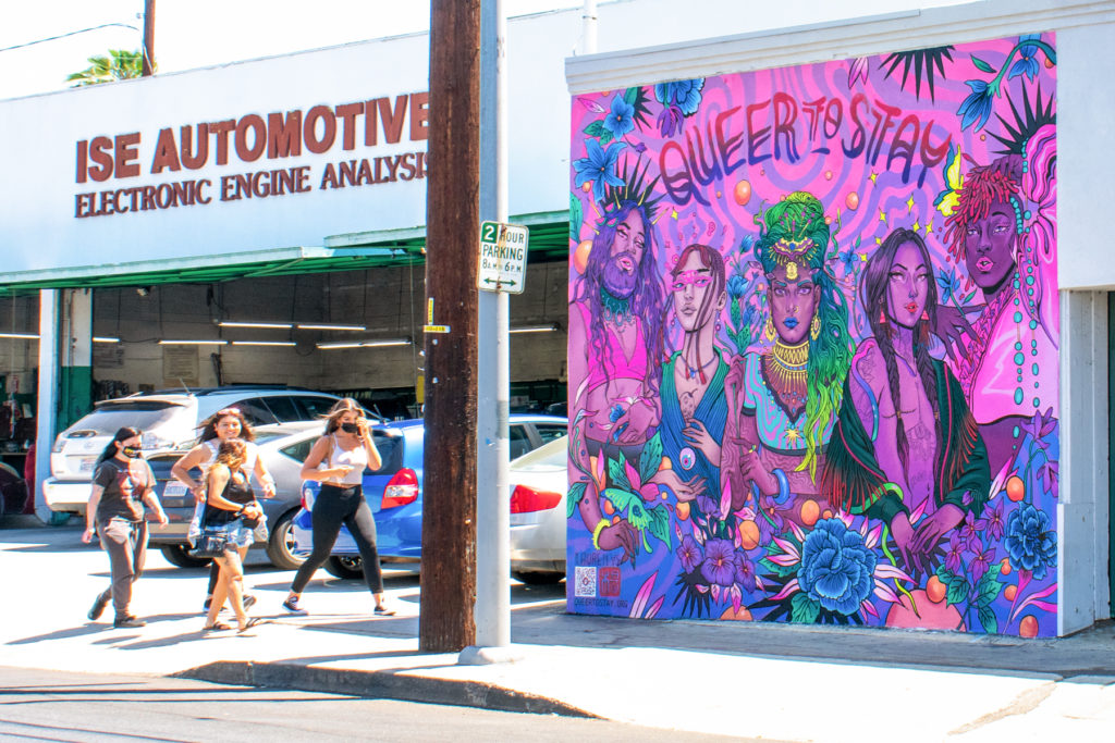 "Queer to Stay" street mural in LA