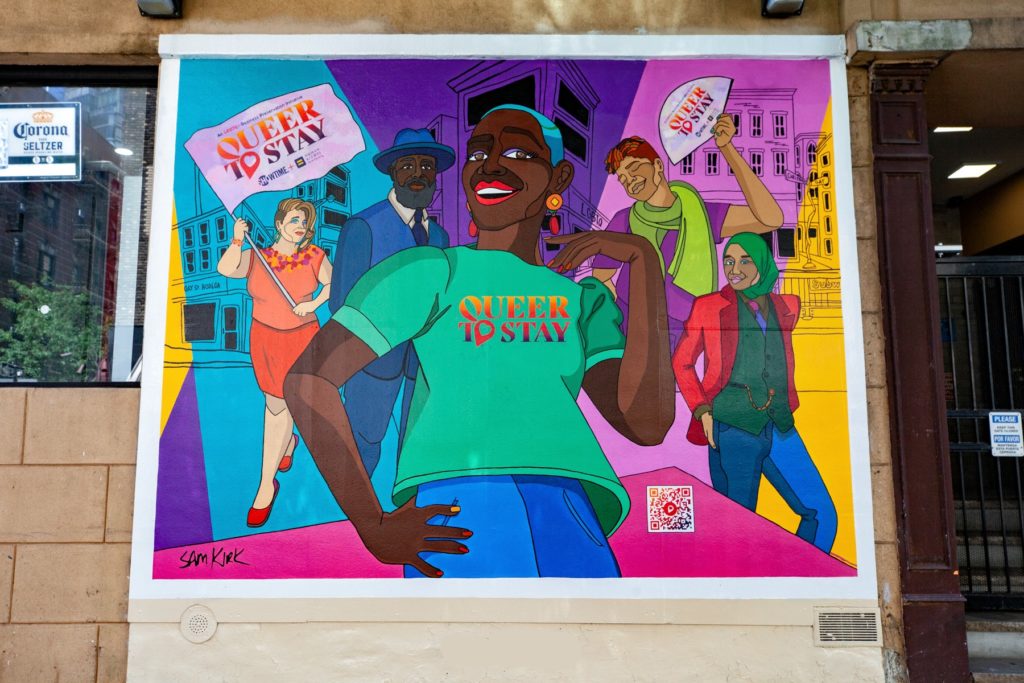 "Queer to Stay" street mural in NY