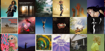 Wide graphic with 24 famous album covers