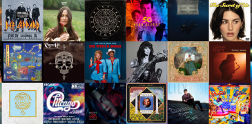wide graphic with 24 famous album covers